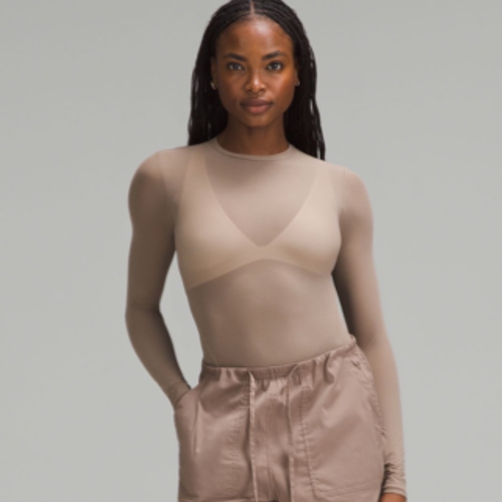 Wundermost Nulu Mesh Long-Sleeve Crewneck Bodysuit